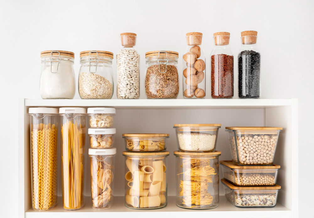 Dicas para organizar o armário da cozinha | Potes de plástico com alimentos | Atacadão