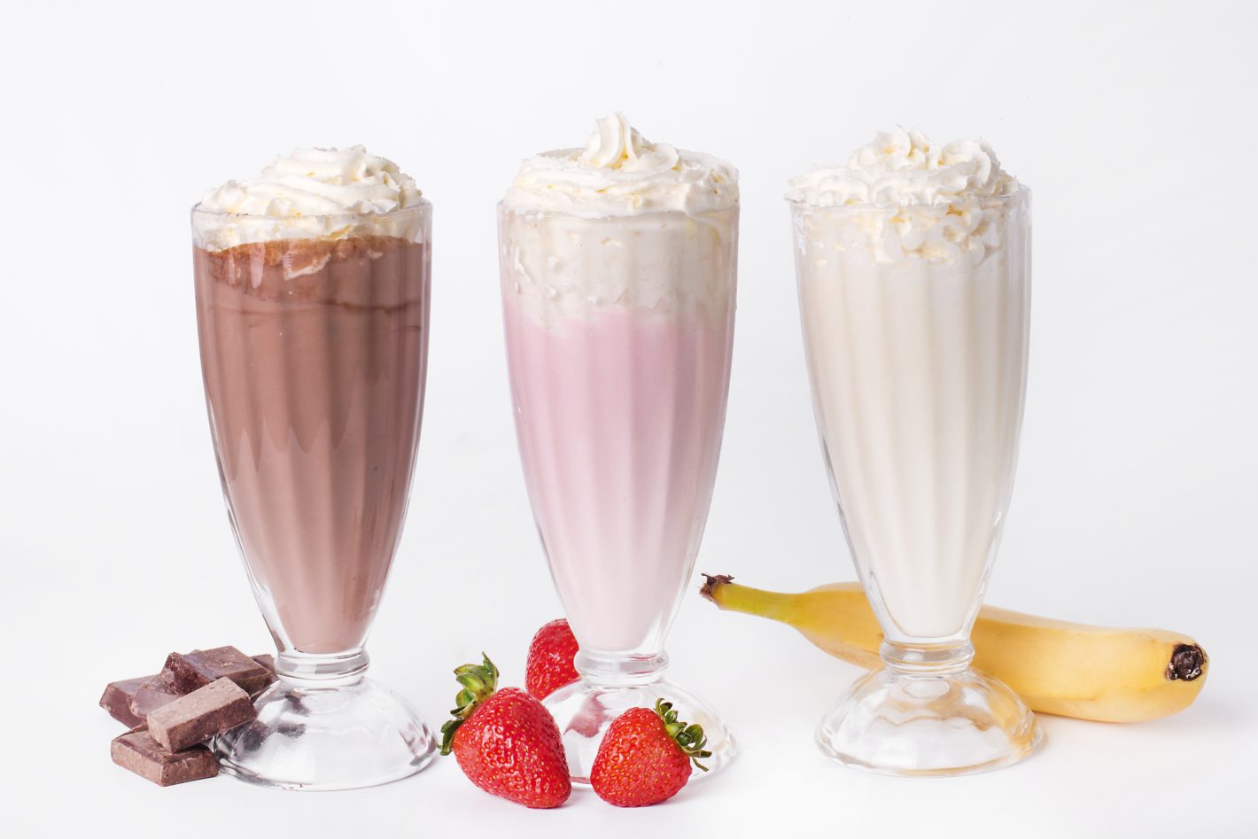 Milk Shakes deliciosos: aprenda a fazer | Foto de três milk shakes deliciosos | Atacadão