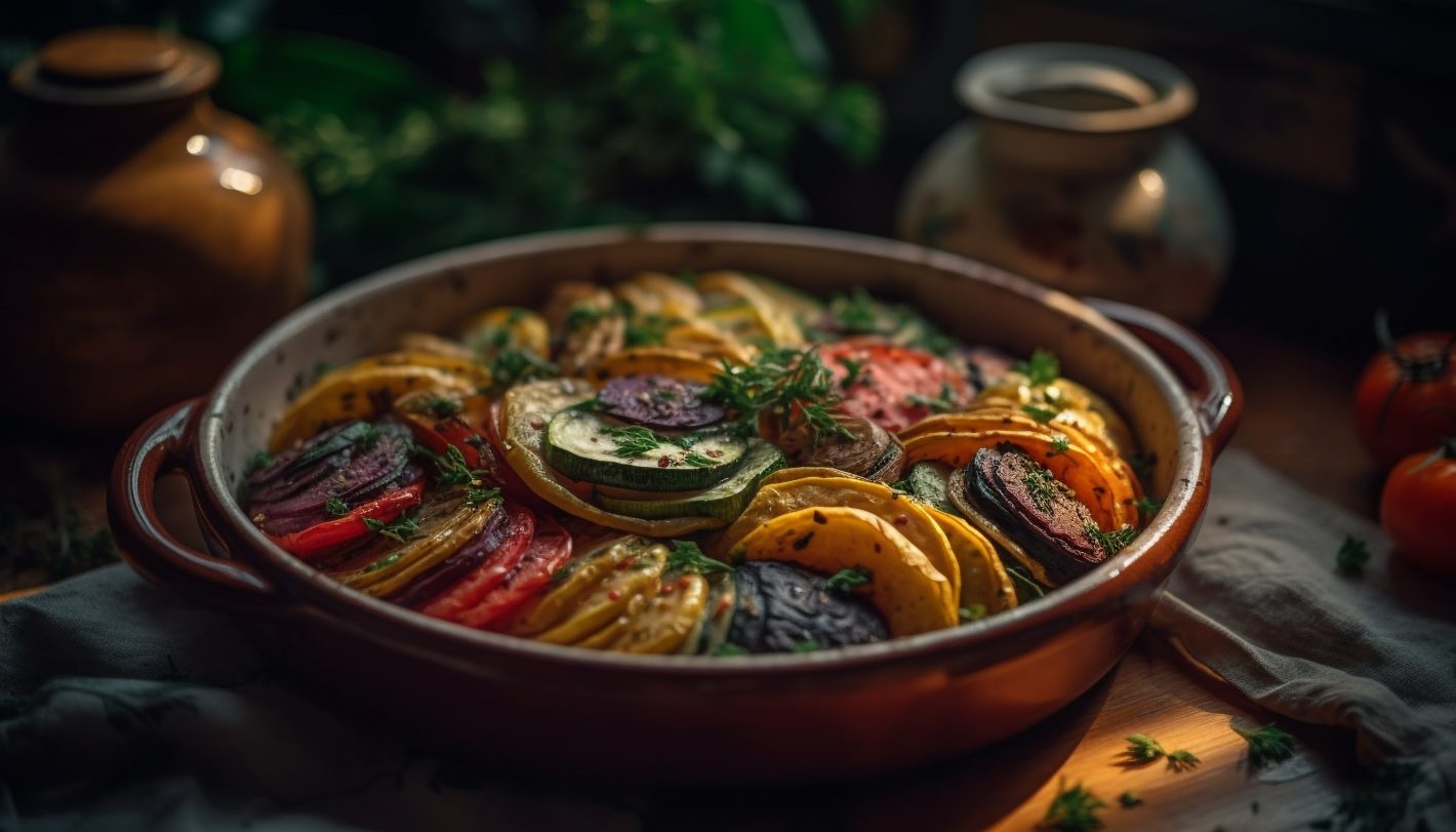 Receita de Ratatouille: aprenda a preparar | Foto de uma caçarola com Ratatouille | Atacadão